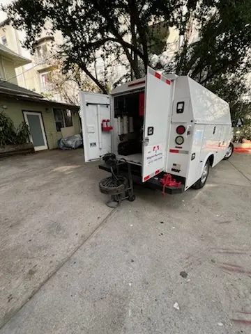 Magnet Plumbing service vehicle on-site for Water Heater Repair in Live Oak